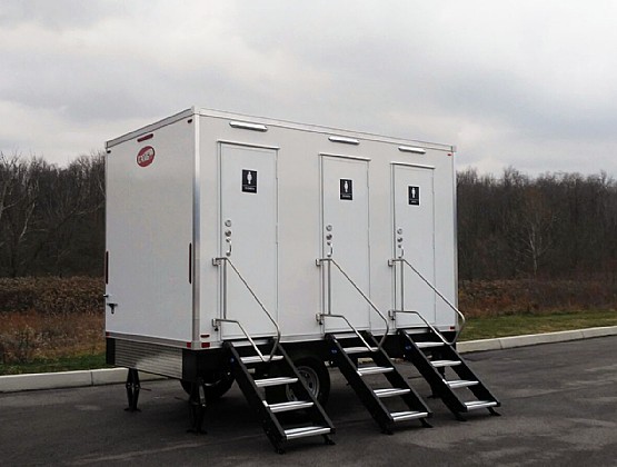 Three Station Restroom Trailer For Sale